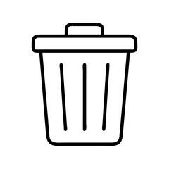 Find the best trash can icon vector image for your project simple line art style waste bin design element