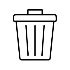 Outline trash can vector icon illustration for waste management and recycling concept design element use, easy edit
