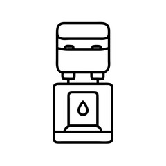 Outline water cooler dispenser for office and home use vector icon illustration and clip art design element