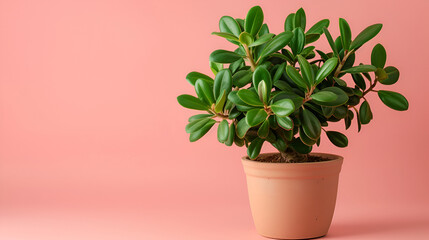 Vibrant Green Plant in Terracotta Pot: Perfect for Home Decor and Interior Design