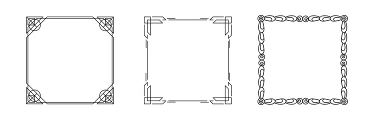 Set calligraphic ornamental frame collection