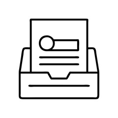 Document inbox file folder icon vector illustration for office management and organization design
