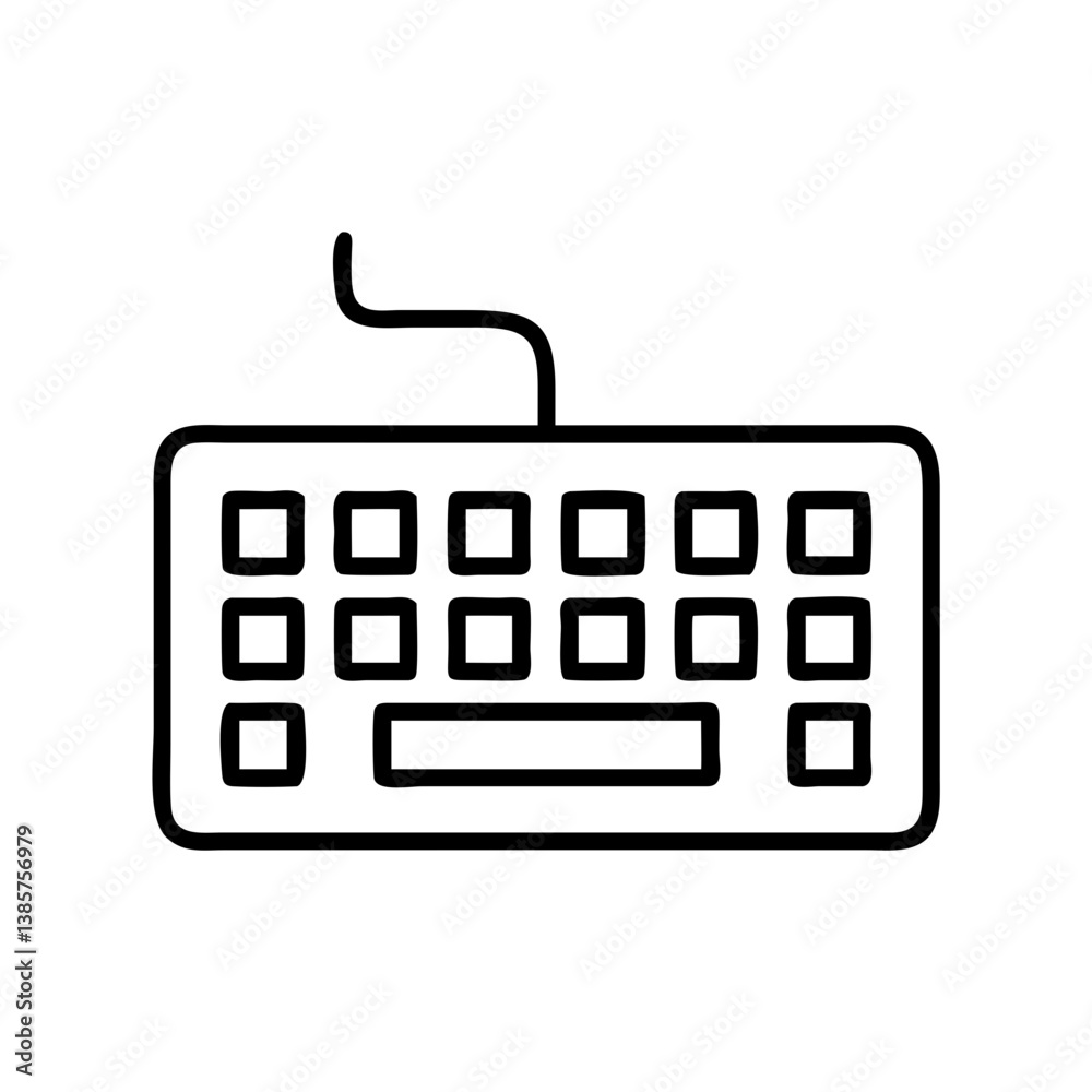 Poster keyboard vector icon illustration for computer input device and hardware accessories for typing and 