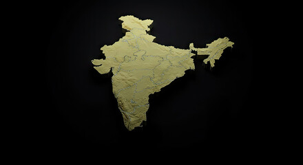 Golden India: A 3D Map of the Indian Subcontinent