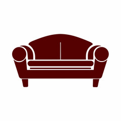 Modern Minimalistic Sofa Vector Illustration.