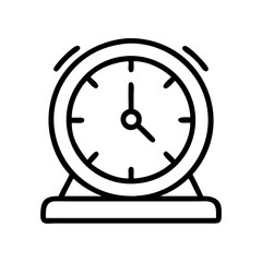 Alarm clock vector icon illustration, wake up time, reminder, deadline, schedule, and time management concept