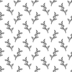 tea leaves pattern background. green leaves vector pattern background. Green tea leaf seamless pattern. seamless patterns with green leaves of tea.