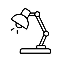 Desk lamp icon vector illustration adjustable office light study lamp graphic design for illumination needs
