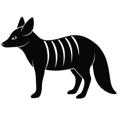 Aardwolf, Abstract Aardwolf Silhouette with Artistic Appeal - Aardwolf Vector - Aardwolf Illustration, Bold and Striking Aardwolf Silhouette for Stickers and Decals - Aardwolf Vector - Aardwolf vector