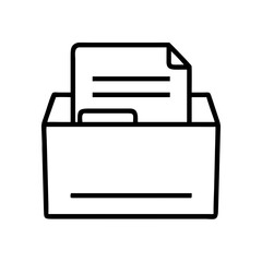 Document filing cabinet icon vector for office organization and file management system and storage solutions