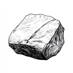 Naklejka premium A hand drawn illustration of a large angular stone isolated
