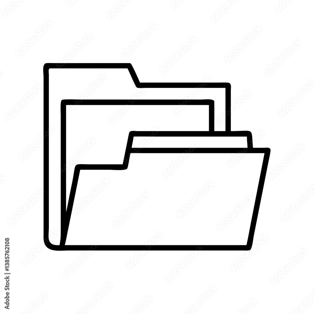 Poster folder icon vector file management system data storage organization document directory outline graph