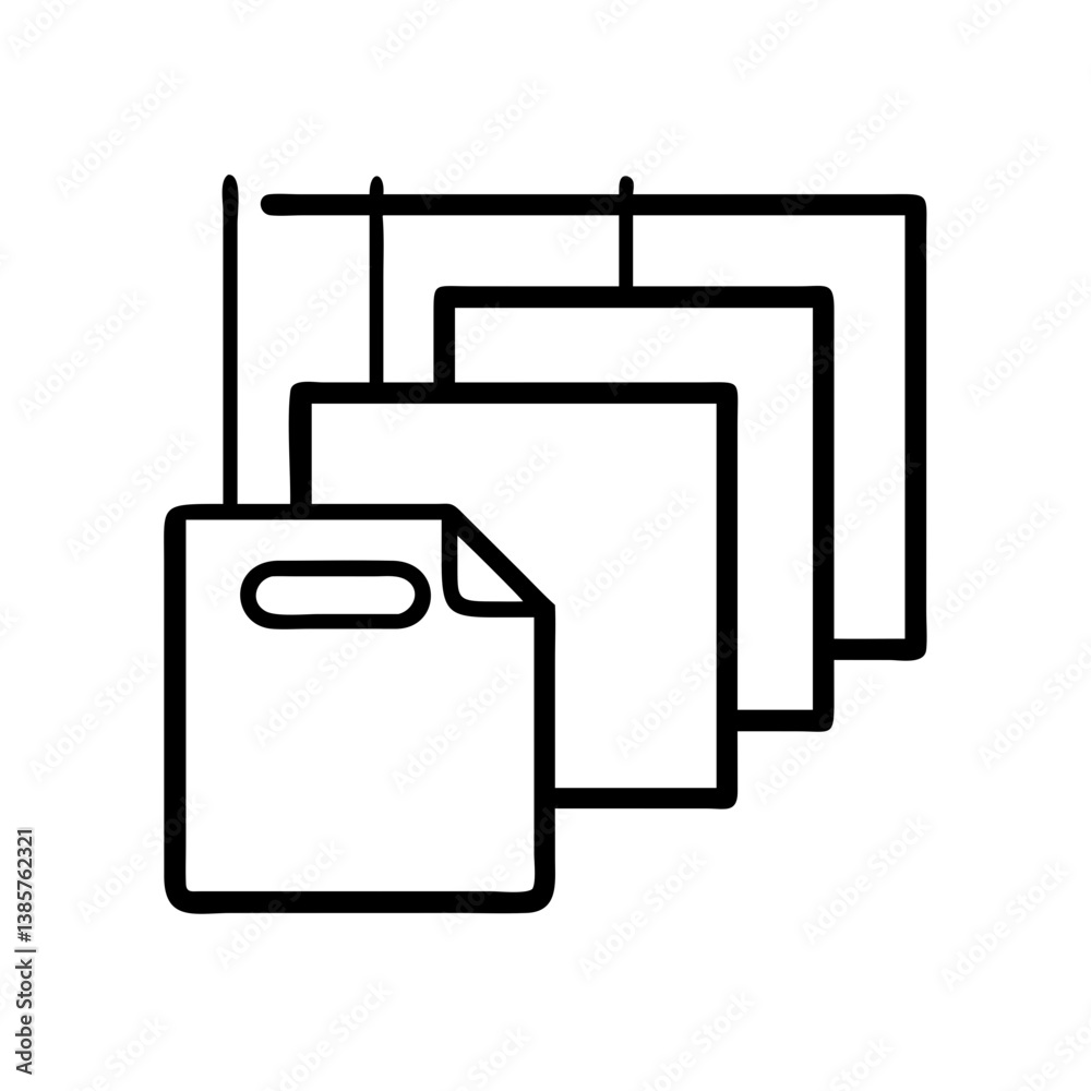 Poster vector graphic of multiple documents or files icon for digital file management and data organization
