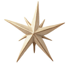 Shiny gold star against a simple background symbolizing achievement, success, and celebration of accomplishments isolated on transparent background..