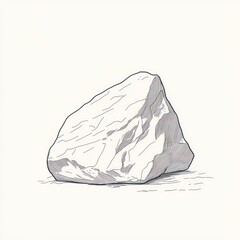 A detailed sketch illustration featuring a large textured stone formation