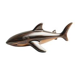Fototapeta premium Sleek wooden shark figurine ocean predator art home decor