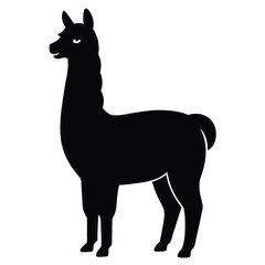 Fototapeta premium llama cartoon illustration vector design, Stylish llama silhouette set for creative artistic purposes, Llama illustration, minimalist llama vector, alpaca silhouette vector illustration, alpaca.