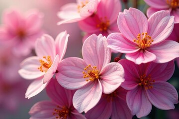 Subtle, overlapping blossoms forming a cohesive floral backdrop , petals, abstract