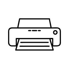 Printer machine vector icon for printing documents and photos in office or home use for business needs