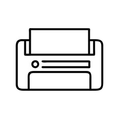 Printer machine vector icon for printing documents and office work equipment in simple line art style design