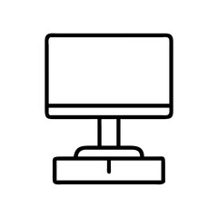 Desktop computer monitor icon vector illustration for technology and office equipment design 