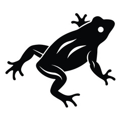 Obraz premium Amphibian silhouette line art vector illustration with a white background, Amphibian Silhouette Vector Perfect for Amphibian Wildlife Art and Design, frog icon silhouette on white background.