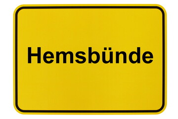 Illustration eines Ortsschildes der Gemeinde Hemsbünde in Niedersachsen