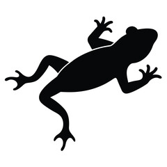 Amphibian silhouette line art vector illustration with a white background, Amphibian Silhouette Vector Perfect for Amphibian Wildlife Art and Design, frog icon silhouette on white background.