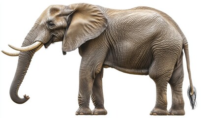 Obraz premium Majestic elephant standing gracefully in natural habitat wildlife photography serengeti plains vibrant environment side view nature conservation