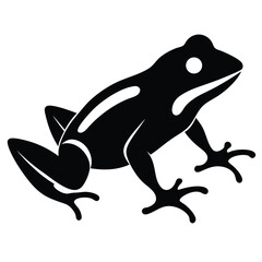 Amphibian silhouette line art vector illustration with a white background, Amphibian Silhouette Vector Perfect for Amphibian Wildlife Art and Design, frog icon silhouette on white background.
