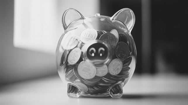 Savings strategies for personal finance home office piggy bank insights indoor close-up view wealth management tips