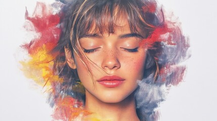 Hippie Girl Oil Painting with Rich Details, Soft Lighting, and Sepiatone Aesthetic Chaos