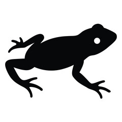 Amphibian silhouette line art vector illustration with a white background, Amphibian Silhouette Vector Perfect for Amphibian Wildlife Art and Design, frog icon silhouette on white background.