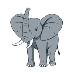 Obraz premium elephant cartoon isolated on white