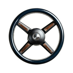Obraz premium Classic car steering wheel dark blue wood accents stylish design
