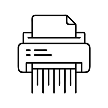 black shredder destroying paper document clip art preview