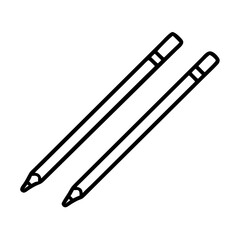 Two pencils drawing sketch vector illustration for art supplies and stationery design projects and education 