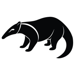anteater line art silhouette vector illustration, Anteater cartoon vector silhouette, A anteater silhouette illustration on white background, vector illustration of a bear., anteater silhouette art.