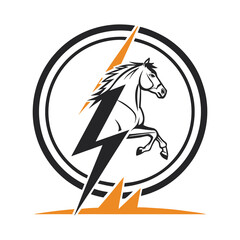 Electric Bolt Icon in Circle Vector Lightning Power Symbol .