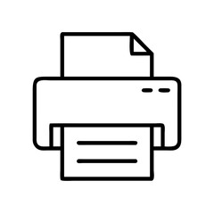 Printer icon vector illustration for print document and office equipment concept simple outline style image