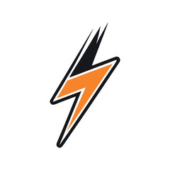 Electric Bolt Icon in Circle Vector Lightning Power Symbol .
