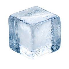 crystal clear ice block in close-up view showing isolated on white background png