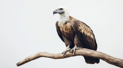 Majestic vulture perched on a branch serene forest setting wildlife photography natural habitat close-up view conservation awareness
