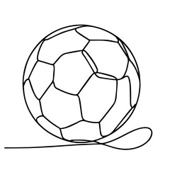 Obraz premium Abstract soccer ball design in black line art style 