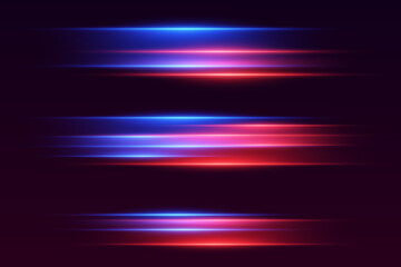 Glowing red and blue lines of light and sparks.
