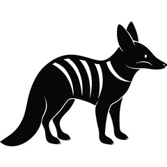 Obraz premium Aardwolf, Abstract Aardwolf Silhouette with Artistic Appeal - Aardwolf Vector - Aardwolf Illustration, Bold and Striking Aardwolf Silhouette for Stickers and Decals - Aardwolf Vector - Aardwolf vector