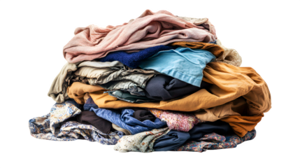 Pile of dirty clothes, realistic wrinkles and textures,