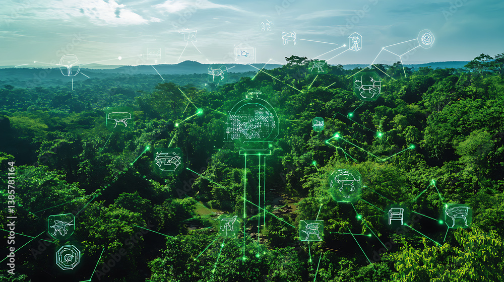 Wall mural an ai powered system enhancing wildlife conservation by analyzing real time environmental data, spec
