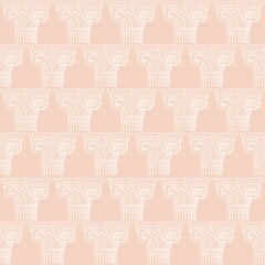 Seamless pattern of isolated pictures in the Bridgerton style. Aesthetic, whimsical regency line art style. Perfect for wedding designs.