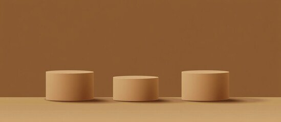 Beige cylinder podiums for display